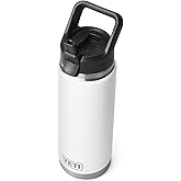 YETI Rambler 26 oz Bottle, Vacuum Insulated, Stainless Steel with Straw Cap, White