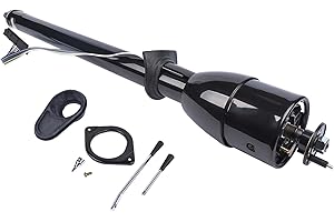 GELUOXI Replacement for 1967-1972 Chevy GMC C10 C20 35" Tilt Manual Steering Column Floor Shift Hot Rod, Black Stainless Stee