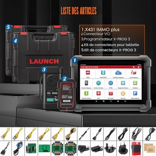 LAUNCH IMMO Plus X431 Car Diagnostic Case with All Systems Key IMMO Service 38+ Bi-Directional Active Test Obd2 with CANFD&DOIP FCA Guide V.A.G. 200+ Car 2 Years Service