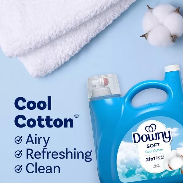 DOWNY, 7 IN 1 LIQUID COOL COTTON 190 LOAD, 140 OUNCE