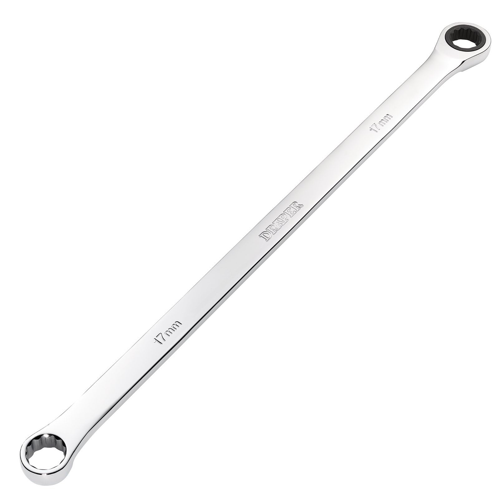 Draper 27774 HI-TORQ Metric Extra-Long Double Ring Ratchet Spanner, 17mm