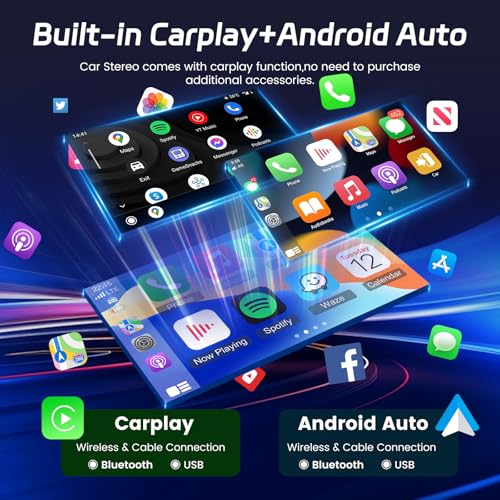 NHOPEEW 8 Core 4+64G 9 Inch Android Radio for Ford Fiesta 2009-2017 – Wireless CarPlay & Android Car GPS 3D Model Car Presentation SWC FM RDS DSP Split Screen + Rear Camera