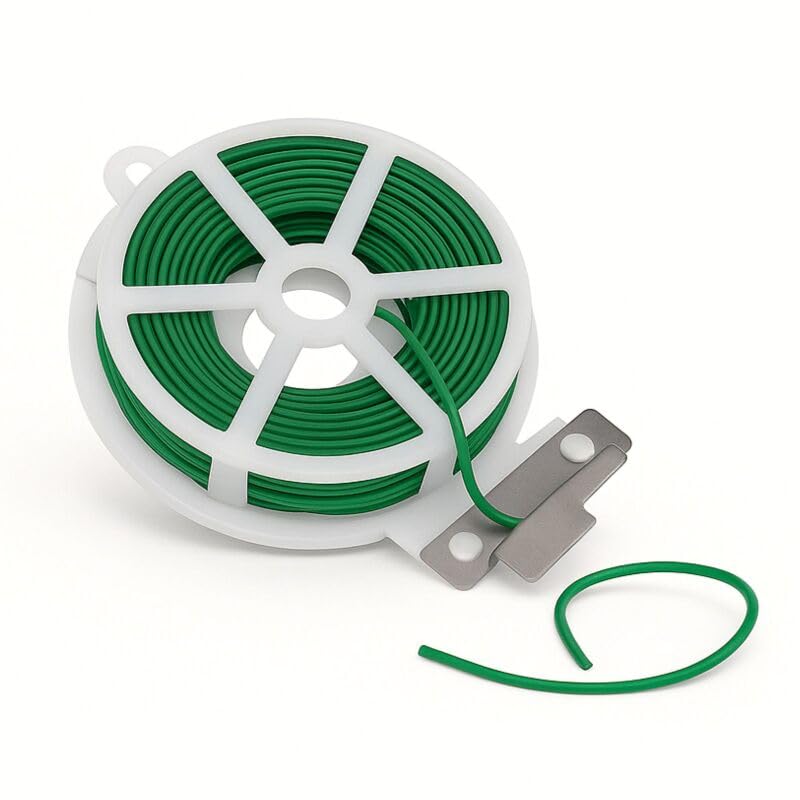 Weedness Green Culture Wire 50 Meters Roll - Indoor and Outdoor Scrog Garden Wire Coated Metal Flower Garden
