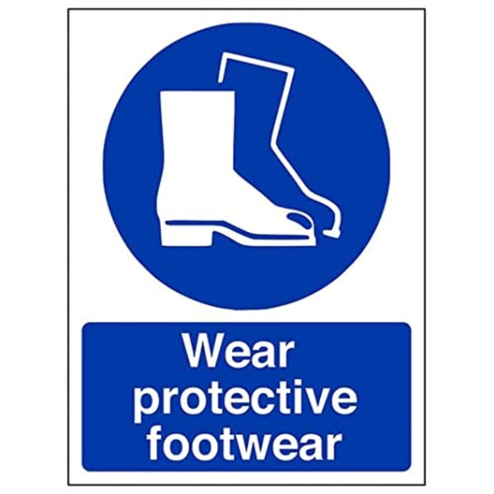 V Safety Eco Friendly Mandatory PPE - Wear Protective Footwear - 300 x 400 mm Safety Sign