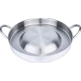 Large Mexican Style Wok Comal Cazo Griddle Fryer Chicharron Deep Fry Pan Stainless Steel For Carnitas Panza Abajo 21.5"X4" Paella Belly Up