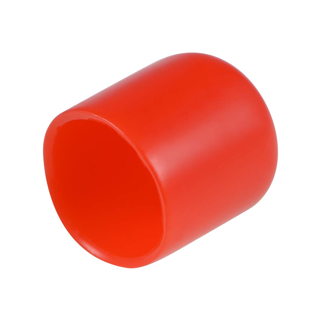 sourcing map 10pcs Rubber End Caps 17mm ID Vinyl Round Tube Bolt Cap Cover Thread Protectors Red