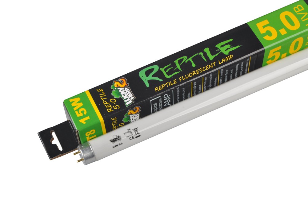 LUCKY HERP 5.0 UVB Fluorescent Tube Tropical Terrarium Lamp Bulb,T8,15 Watt
