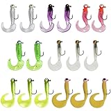 Soft Fishing Lures Jig Head Hooks Kit, 17pcs