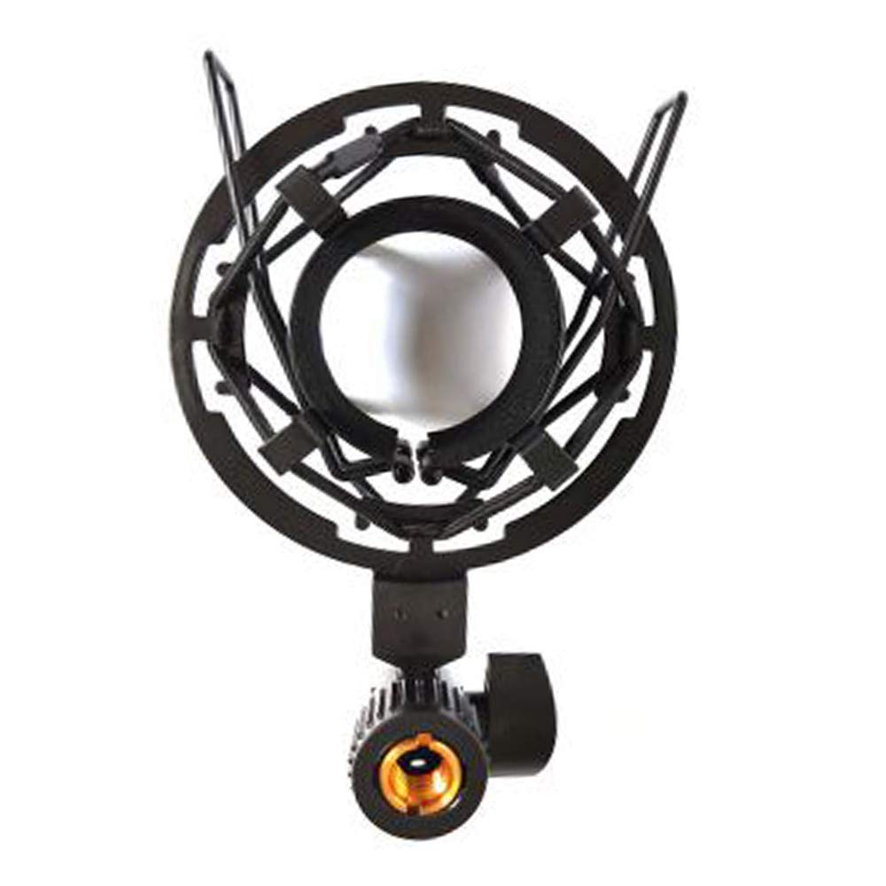 Mic Stand Compatible, Studio Shock Mount, Condenser Mic Shock Mount, Mic Holder Adapter Clamp, Microphone Shock Mount, for Most Large Diaphragm Condenser Microphones (Black)
