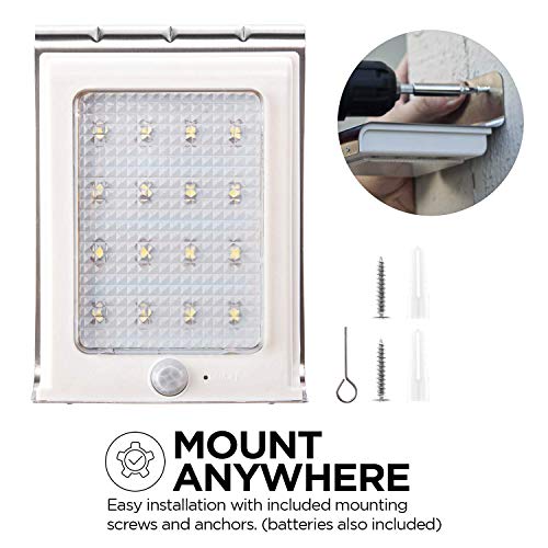 Home Zone Security Solar Wall Lamp Stainless Steel Motion Sensor