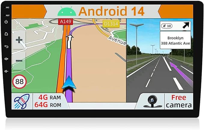 YUNTX PX6 Android 10 Car stereo - [4G+64G] - GPS 1 Din Bluetooth 4.0 with Rear Camera - 10.1 inch - Support DAB+ / Steering Wheel Control / 4G / WiFi/Bluetooth/Mirrorlink/Carplay/USB/HDMI