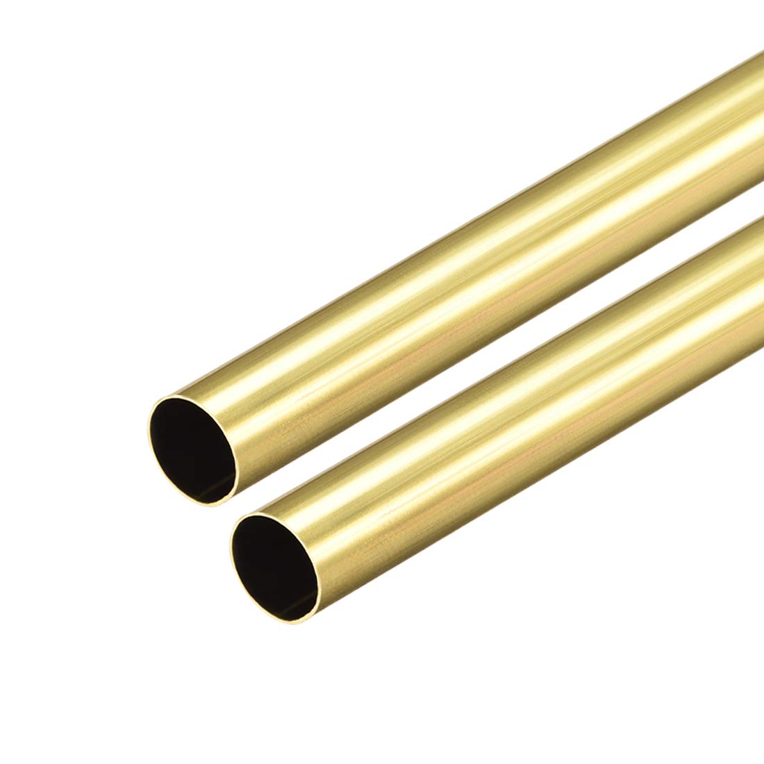 uxcell Brass Round Tube, 300mm Length 10mm OD 0.2mm Wall Thickness, Seamless Straight Pipe Tubing 2 Pcs