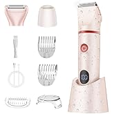 Nyywth Bikini Trimmer Electric Razors for Women - 3 in 1 Electric Shaver for Women, Waterproof Pubic Hair Trimmers and Facial Hair Remover, Rechargeable Women's Grooming Kit