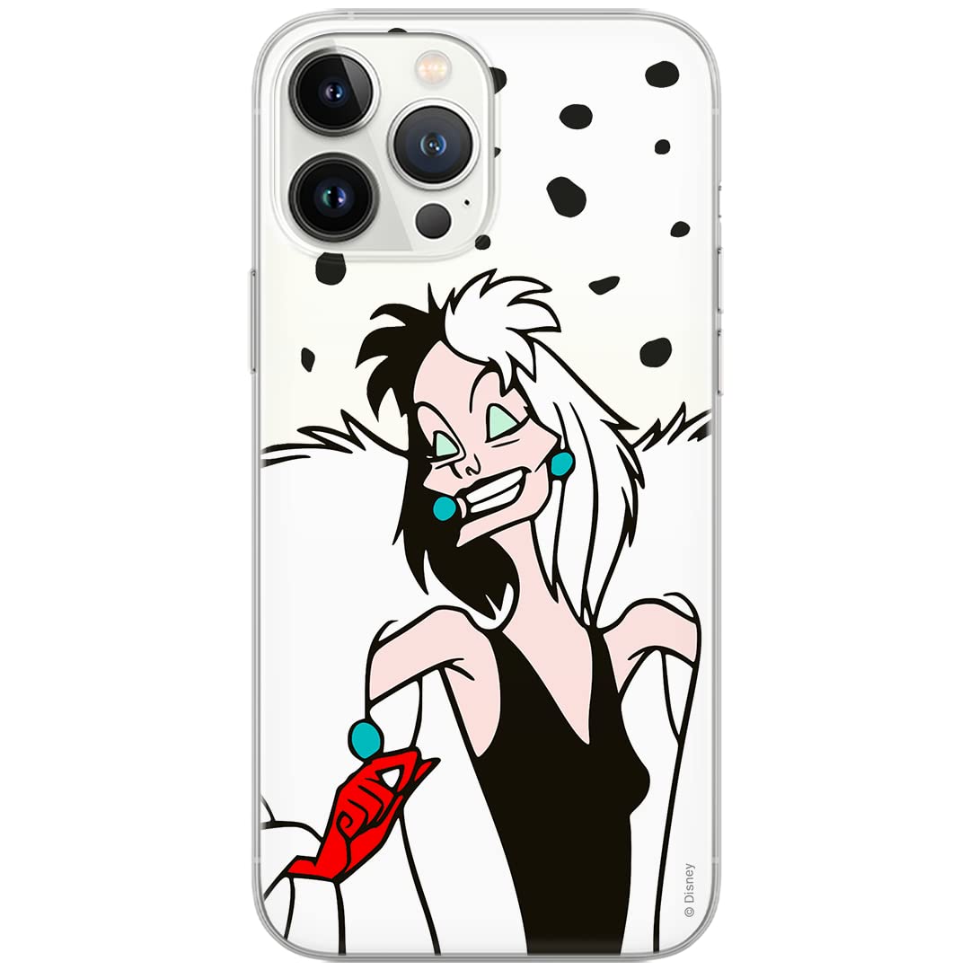 ERT GROUP mobile phone case for iPhone 13 PRO original and officially licensed Disney pattern Cruella 004 optimally adapted to the shape of the mobile phone, partially transparent case made of TPU