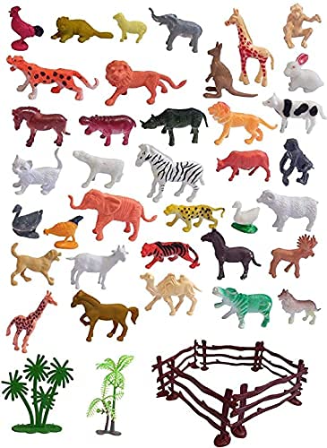 GRAVITY Animal Toys for Kids Animal Set (40 Pcs Set) with Box | Wildlife Model Children Puzzle Early Education Gift Mini Jungle Realistic Animal Figures | Animal Toy Set Play for Kids. Toy Review India (Iknoor World )