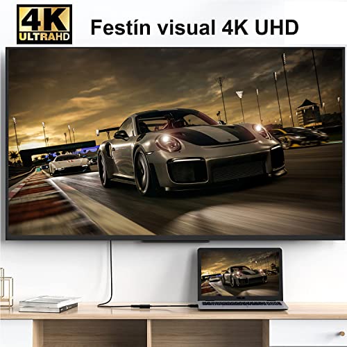 atolla Adaptador DisplayPort a HDMI 4K, DisplayPort Macho a HDMI Hembra con HDTV Audio Convertidor para Ordenador HDTV Proyector Portátil, No HDMI → DP