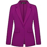 MINTLIMIT Blazers for Women One Button Jacket Suits Notched Lapel Classic Casual Formal Long Sleeve Blazer with Pockets