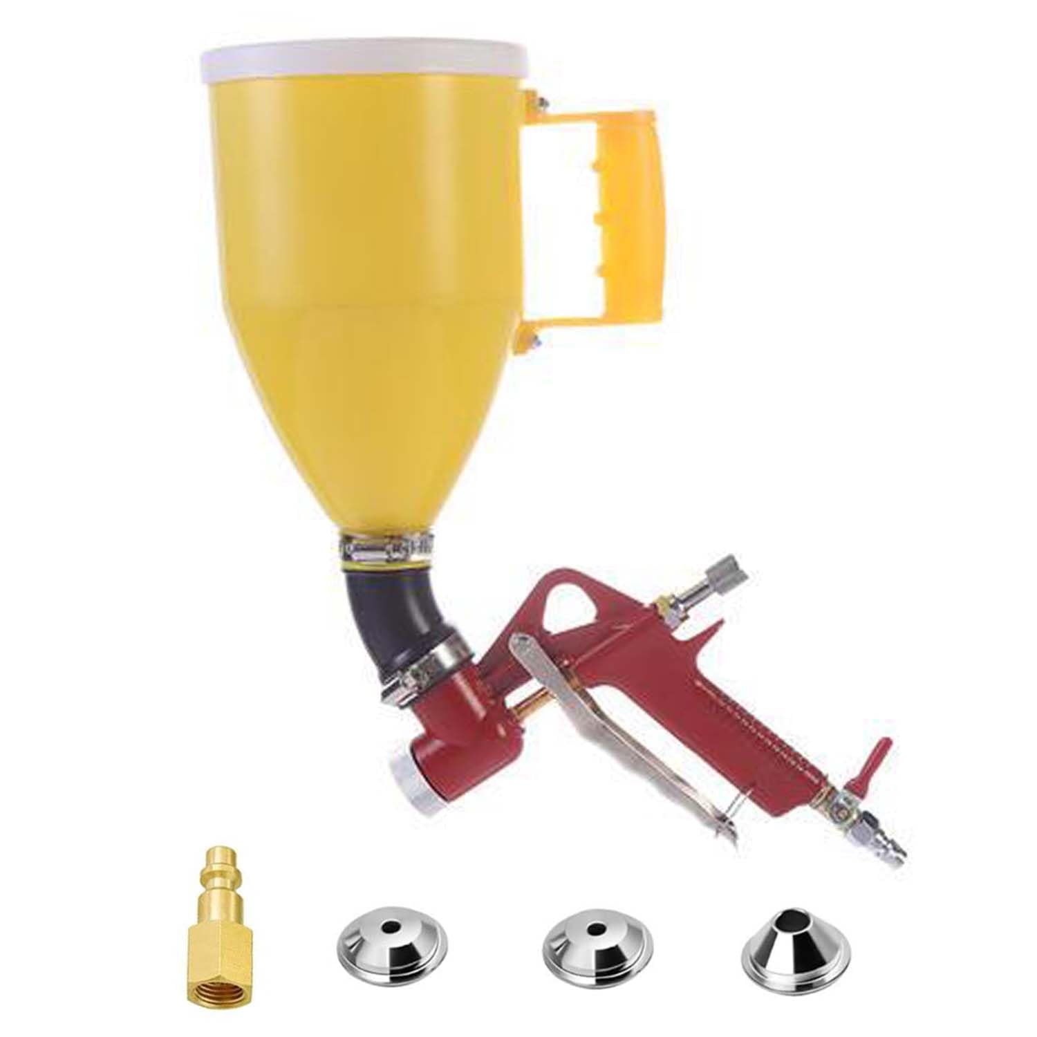 RRJ Air Hopper Spray Gun For Drywall Texture - Wall Painting Sprayer Tool With 3 Nozzles