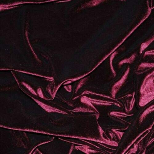 Decor Velvet Fabric Soft Strong Stretch Velour Material - Home Decor, Curtains, Upholstery, Dress - 165cm Wide (Purple, 2 METRES)