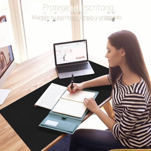 Niviy Desk Mat Black PU Leather Desk Mat Waterproof and Non-Slip Durable Desk Mat Protector Table Desks for Office and Home 80 x 40 cm