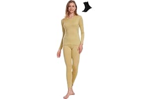 MERINNOVATION Merino Wool Base Layer Set for Women 100% Merino Wool Thermal Underwear Set