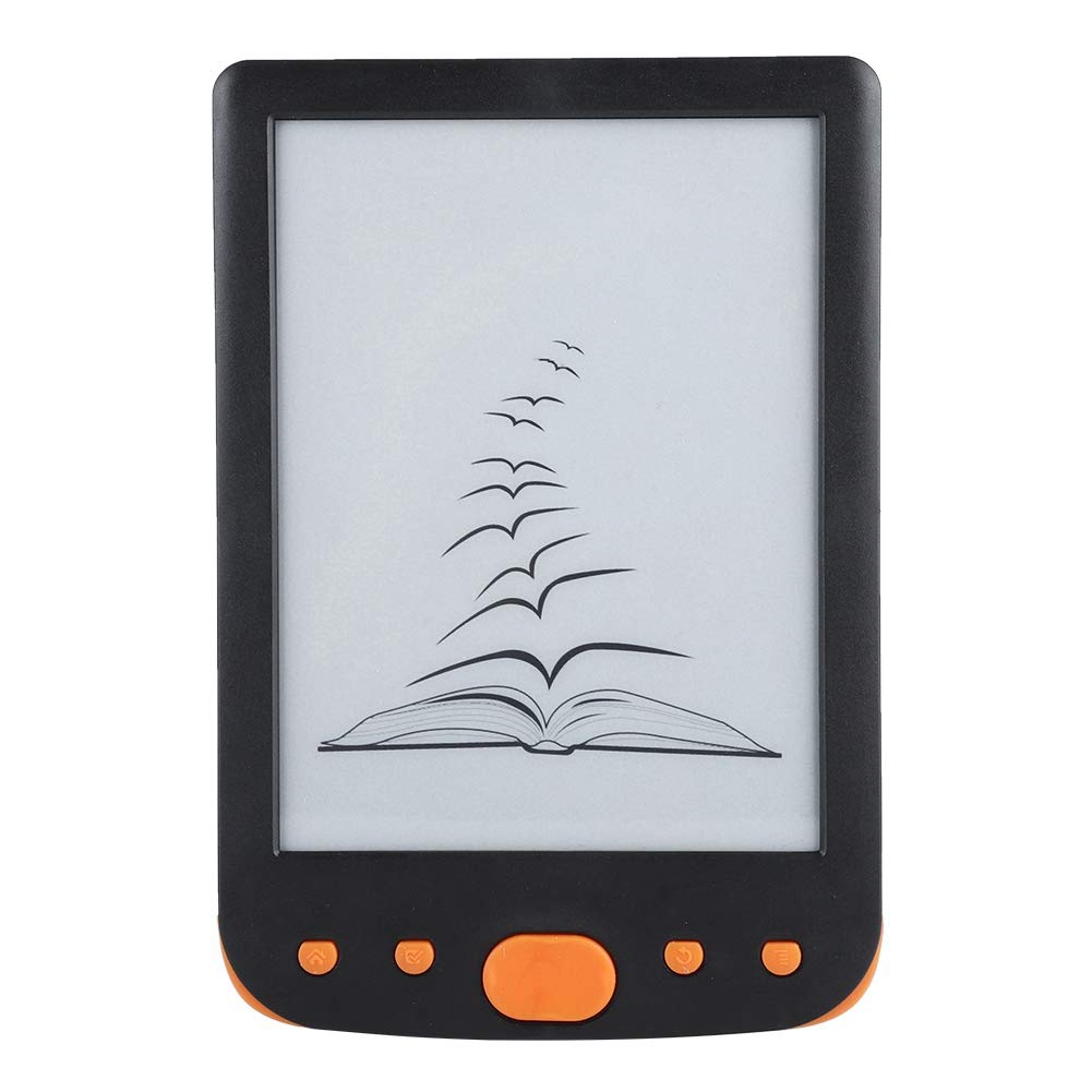 E-Reader, Portable 6inch Waterproof E-book Reader 8GB Electronic Ink Screen Ereader, 167DPI, 800 * 600 Resolution, Support 32GB Extended TF Card(Orange)