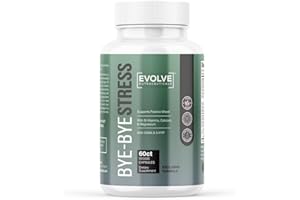 Evolve Nutraceuticals Bye-Bye Stress, GABA, Ashwagandha, Chamomile Flower, 5-HTP (5-Hydroxytryptophan), St. John's Wort
