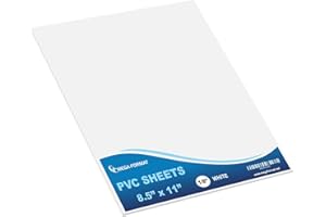 Mega Format Expanded PVC Plastic Sheets - 8.5" X 11" Rigid White Sheet for Crafts, Signage, & Displays - Sintra, Celtec PVC Board - Waterproof for Outdoors Use - 1/8" 3mm Thick - 1-Pk-White