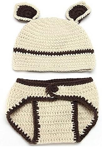 Matissa Newborn Baby Girl/Boy Crochet Knit Costume Photography Prop Hats Outfits (Bear)