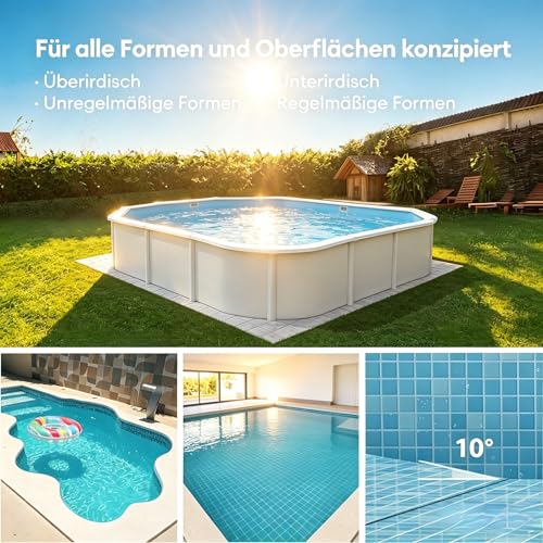 Pooleco 10 Pool Robots (2026 Upgrade), Pool Robot Battery with Dual Motor System, 90 Minutes Running Time for Pools up to 80 m², Automatic Parking, Suitable for Various Pool Types