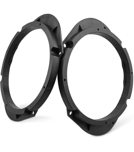 Car 2pcs 6.5inch Black Door Speaker Adapter Spacer Rings With 2 Wire