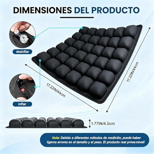 ANGECM8 Cojín de Viaje Inflable para Vuelos Largos, Cojines de Asiento de Aire 3D con Accesorios Inflables para Silla de Oficina, Silla de Ruedas, Coches, Vida en Casa (36 Bolsas)