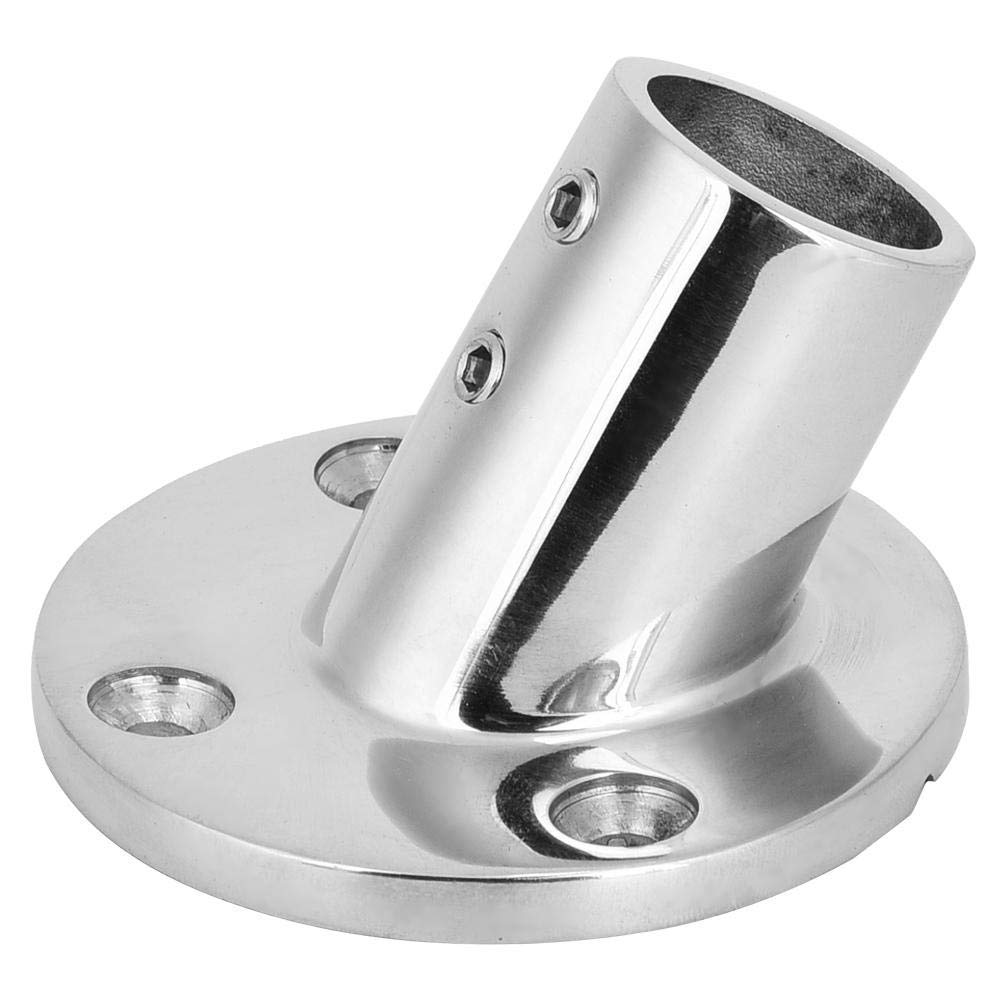 Marine Grade Stainless Steel Boat Deck Handrail Fitting 60 Degree Round Base for 22mm or 25mm Tube(22mm)