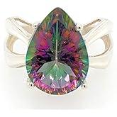 2ct Mystic Topaz 925 Solid Sterling Silver Ring Size 6.5, 7, 7.5, 8