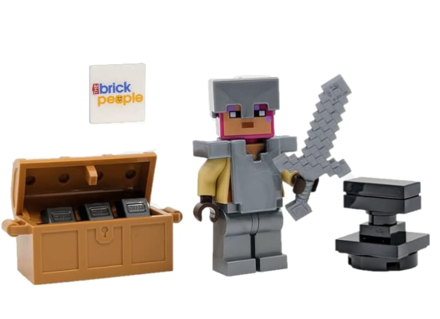 LEGO Minecraft: Knight Minifigure with Chest and Anvil