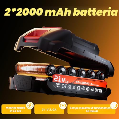 Brushless Drill Driver Battery, 21 V Percussion Drill, 70 Nm Max with 2 Batteries 2.0 Ah, 25 + 3 Pairs, 2 Speeds, LED Light, Electric Screwdriver for Screwing and Drilling Wood, Plastic and Metal