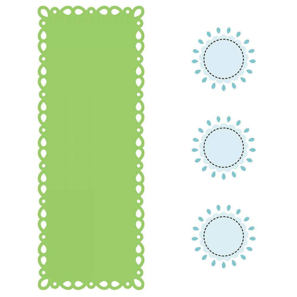 Slimline Embossing Rectangular Frame Dies for Card Making Sun Flower Circles Metal Cutting Dies for DIY Scrapbooking Paper Crafting Handmade Crafts Die Cuts Template Arts Crafts Scrapbooking Supplies