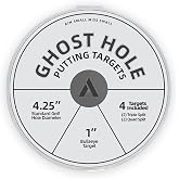 ARYZE 4 Pack Ghost Hole Putting Targets &ndash; Putting Training Aid, Official Size, Flat Disc for Putting &amp; Chipping Practice, Indoor or Outdoor, Includes Carrying Case, Waterproof Material (White)