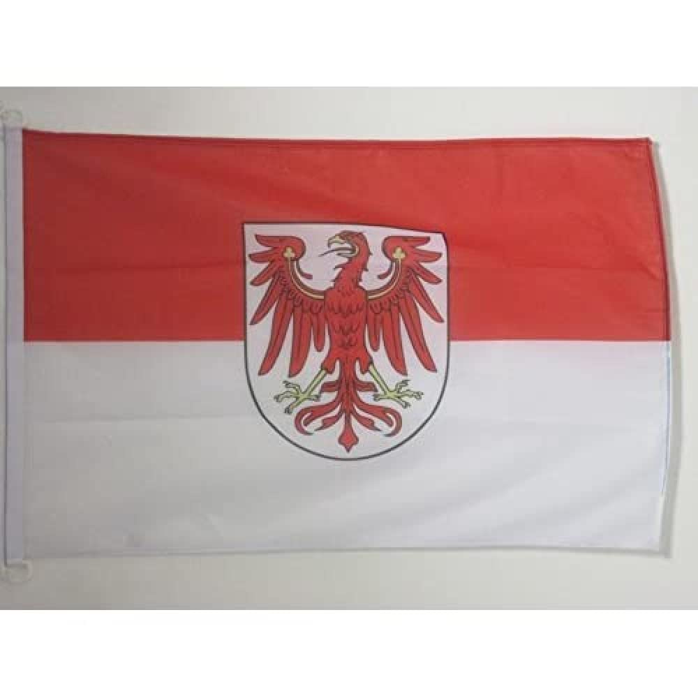 AZ FLAG - Brandenburg Flag - 2x3 Ft - For Outdoor - German region of Brandenburg Banner Knitted Polyester with Two Plastic Rings - Fade Resistant - Vivid Colors - 2' x 3' Feet - 90x60 Cm