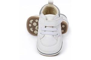 SABATUTU Baby Boys Girls Leather PRE-Walking Sneakers Toddler Anti-Slip Rubber Sole Infant Lightweight First Step Shoes