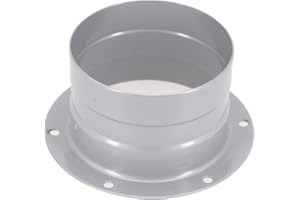 Metal Flange Vent Pipe Fitting for Wall Air Ventilation, 75-200mm (3-8 Inch) Gray Duct Adapter for Weather-Resistant and High