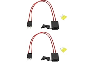 Micro Traders 2pcs Car Fuse Holder Connector 32V 20Amp 16AWG Heavy Duty Wire Extension Middle Fuse Holder Connector for Vehic
