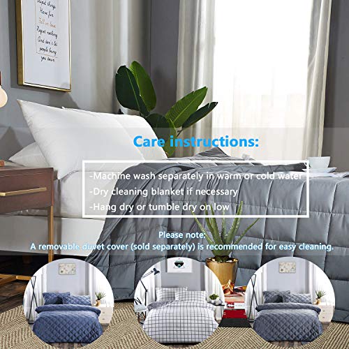 JOLLYVOGUE Queen Size Weighted Blanket for Adult(25lbs,80''x 87'') Fits