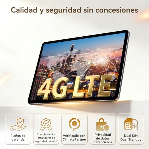 TABWEE T12Pro Android 16 Tablet con Teclado - 2.8K BOE QHD+ Display, Tablet 11 Pulgadas, Helio G100, 32 GB RAM+256 GB ROM, 8000 mAh, 13 MP+8 MP, Widevine L1, Gemini AI, Tablet 4G (4 Años de Garantía)