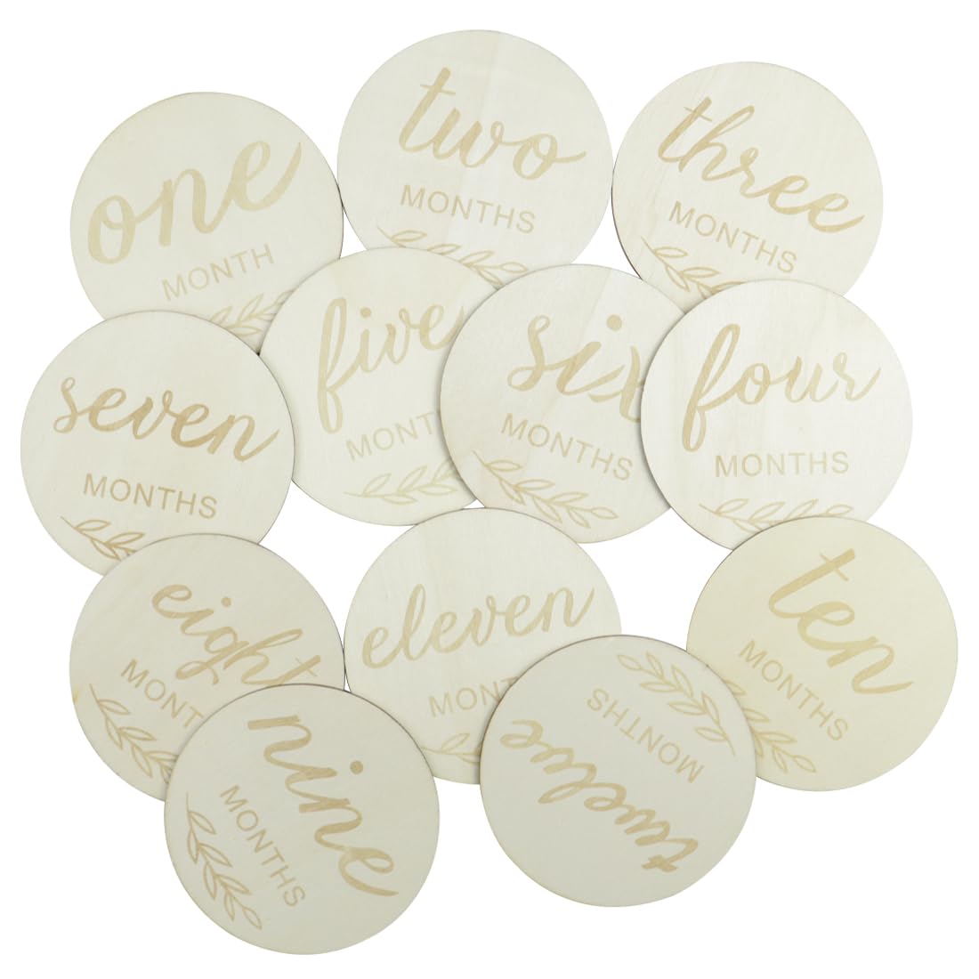 ZYBHMJE Baby Monthly Cards Wooden Milestone Cards Double Sided Baby Age Markers Photo Cards Newborn Baby Birth Announcement Card for Baby Shower Keepsakes Gifts Photo Prop