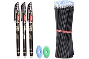 Office Erasable Gel Pen Set 0.5mm Needle Tip Gel Ink Pens Refills Rods Write Erase Washable Handle for School Business Suppli