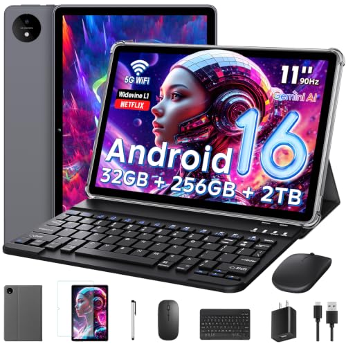 Raemond 11 Zoll Android 16 Tablet mit Gemini AI, T7250 Octa-Core, 32 GB RAM + 256 GB ROM(2 TB TF), 16 MP + 8 MP, 1920 x 1200 IPS HD-Display, 8000 mAh,