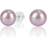 MIKOSTRA earrings studs for women pearl earrings Sterling Silver AAAAA+ Hypoallergenic Freshwater Cultured Handpicked with Genuine Cultured pearl studs Birthday Wedding Jewelry Valentine's Day Gift