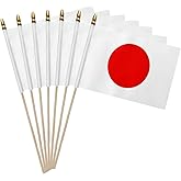 GSYLPFT 12 Pack Japan Flags on Sticks Japanese Small Mini Hand Held Flags for Office Classroom Holiday Party Decorations