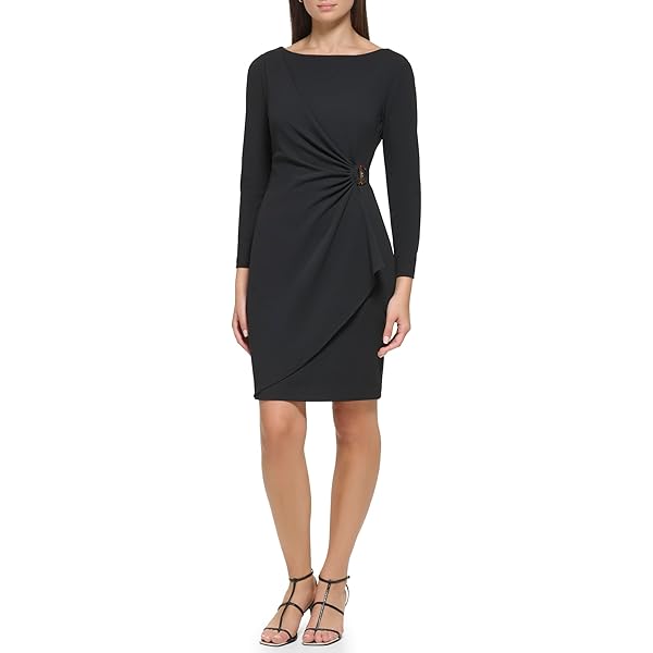 knee length dresses for ladies Norma Kamali Diana Ruched Bracelet-Length Sleeve Gown